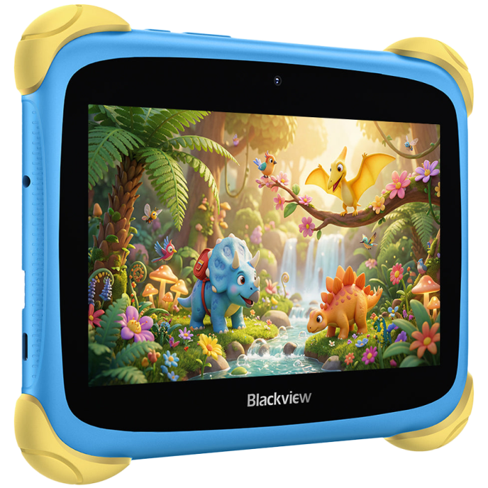 Blackview Link 1 Kids Mini WiFi6 7-inch 1024x600 HD+ 60Hz RK3562 2.0Hz 3GB+32GB 3000mAh Cam 2MP 5MP Stylus glass protector Handle Stand design Android 16 Brave Blue [2]