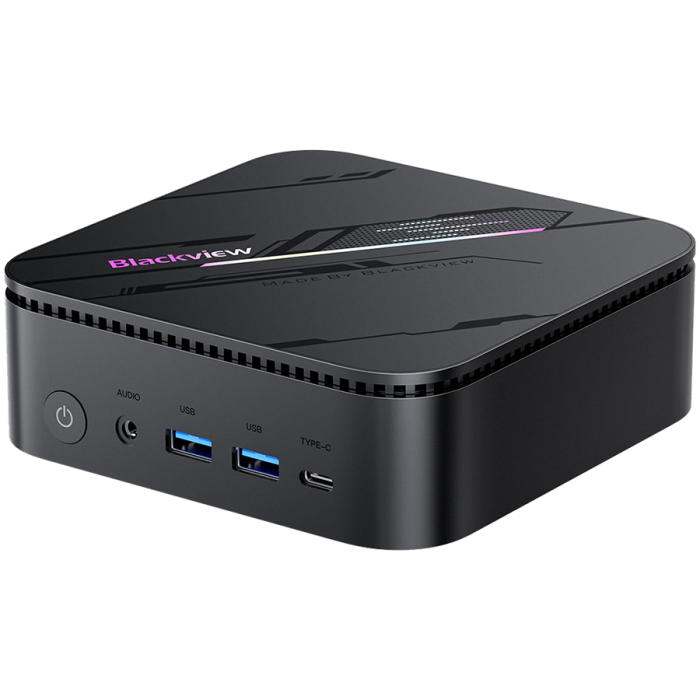 Blackview miniPC MP100 Pro i5-12450H up to 4,4HGz 16/512 WiFi 6 BT 5.2 LAN RJ45 USB 3.1Gen1x4 USB 3.1Gen2x2 TypeC PDx1 HDMI DP Windows 11Pro Grey [1]
