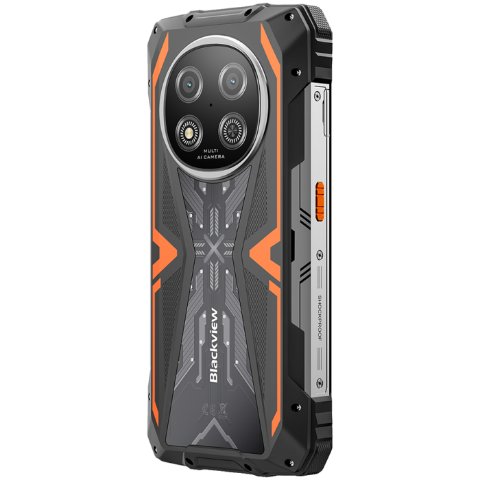 Blackview ROCK 2 5G 6.67-inch HD+ 1640x720 120Hz 12+256GB Unosoc T8100 Octa-Core 2.2GHz 13MP Front 16MP Rear NFC FG MIL-STD-810H 15000mAh Fingerprint Android 16 Orange [6]