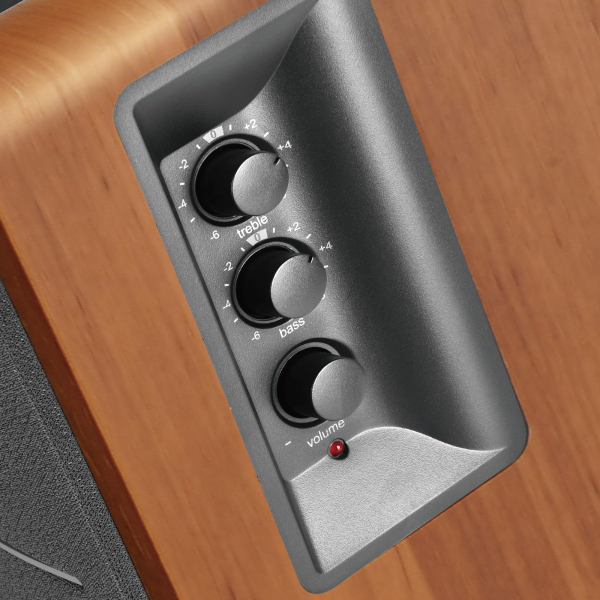 BOXE EDIFIER 2.0, RMS:  42W (2 x 21W), telecomanda wireless, volum, bass, treble, sub-out, brown, "R1280TS-BR"(include timbru verde 5 leu) [5]