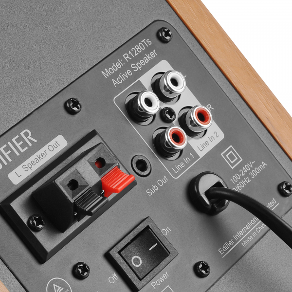 BOXE EDIFIER 2.0, RMS:  42W (2 x 21W), telecomanda wireless, volum, bass, treble, sub-out, brown, "R1280TS-BR"(include timbru verde 5 leu) [6]