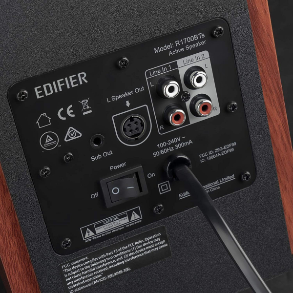 BOXE EDIFIER 2.0, RMS:  66W (2 x 15W, 2 x 18W), bluetooth telecomanda wireless, volum, bass, treble,  dual RCA, sub-out, brown, "R1700BTS-BR"(include timbru verde 5 leu) [6]