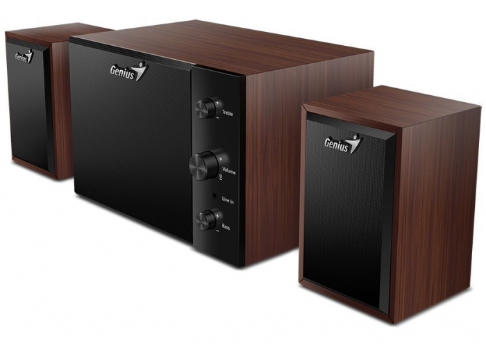 BOXE GENIUS 2.1, RMS: 15W (2 x 3.5W + 1 x 8W), cherry wood, "SW-2.1 350" "31730037400"  (include TV 10lei) [2]
