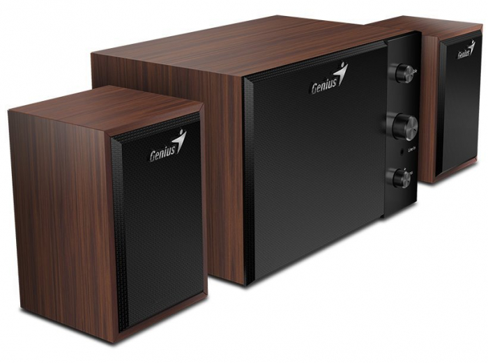 BOXE GENIUS 2.1, RMS: 15W (2 x 3.5W + 1 x 8W), cherry wood, "SW-2.1 350" "31730037400"  (include TV 10lei) [3]
