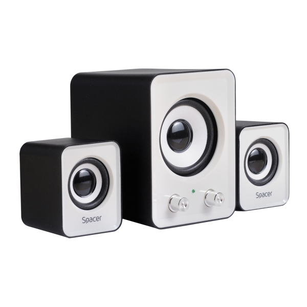 BOXE SPACER 2.1, RMS:  11W (2 x 3W + 5W), control volum, USB power, black & white, "SPB-807" (include timbru verde 0.5 lei) [3]