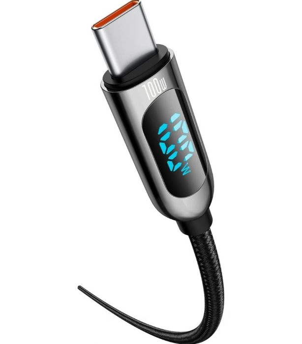 CABLU alimentare si date Baseus Display, Fast Charging Data Cable pt. smartphone, USB Type-C la USB Type-C 100W, braided, 2m, negru "CATSK-C01" (include timbru verde 0.25 lei) [2]