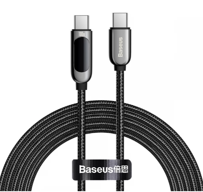 CABLU alimentare si date Baseus Display, Fast Charging Data Cable pt. smartphone, USB Type-C la USB Type-C 100W, braided, 2m, negru "CATSK-C01" (include timbru verde 0.25 lei) [1]