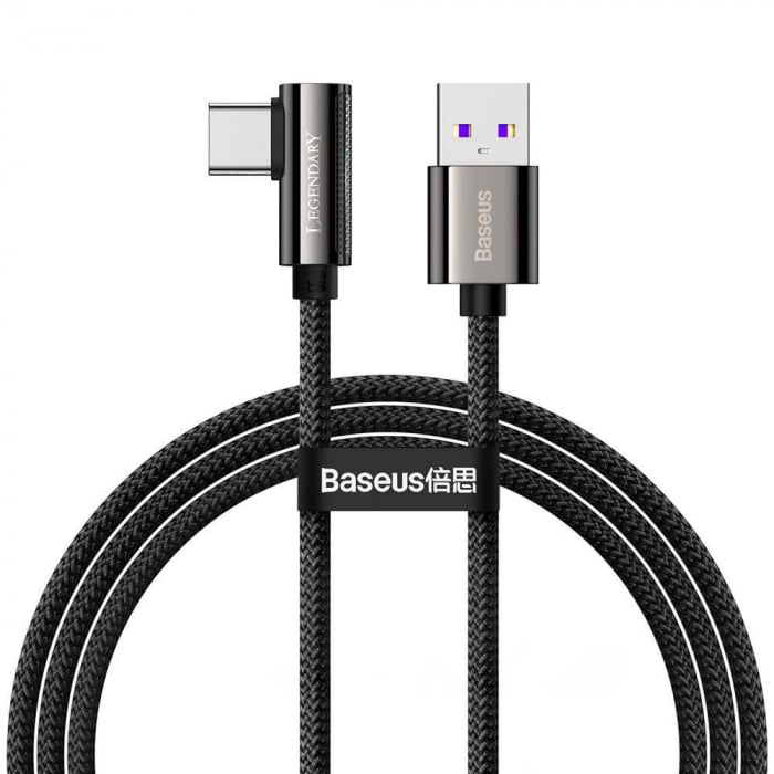 CABLU alimentare si date Baseus Legend Elbow, Fast Charging Data Cable pt. smartphone, USB la USB Type-C 66W, 1m, negru \\"CATCS-B01\\" (include TV 0.06 lei) [1]