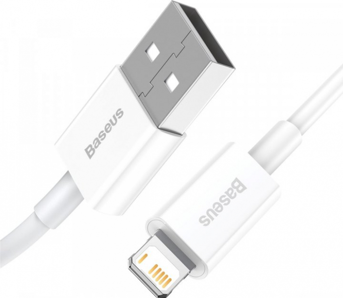 CABLU alimentare si date Baseus Superior, Fast Charging Data Cable pt. smartphone, USB la Lightning Iphone 2.4A, 2m, alb \\"CALYS-C02\\" [2]
