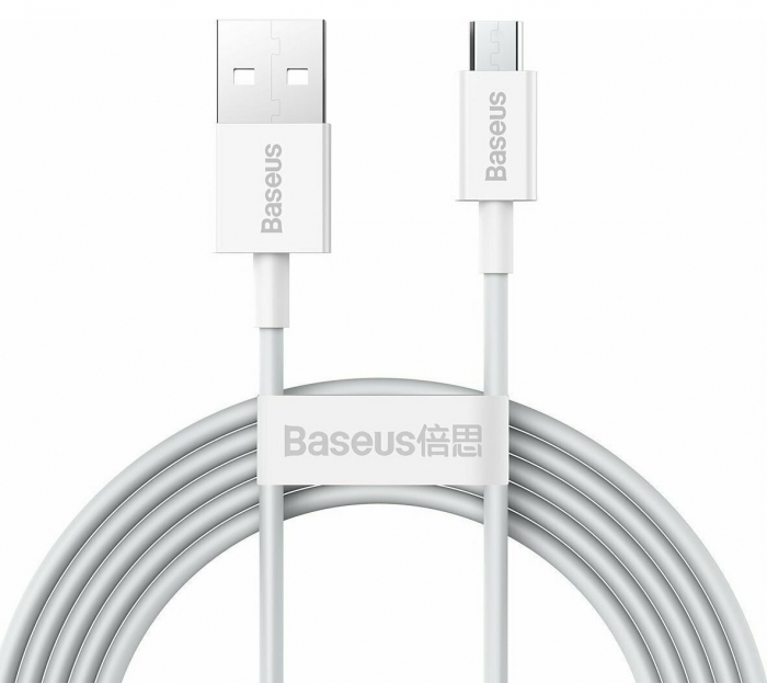 CABLU alimentare si date Baseus Superior, Fast Charging Data Cable pt. smartphone, USB la Micro-USB 2A, 2m, alb \\"CAMYS-A02\\" [1]