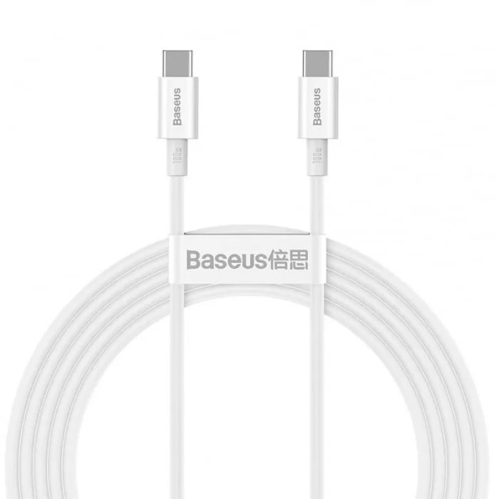 CABLU alimentare si date Baseus Superior, Fast Charging Data Cable pt. smartphone, USB Type-C la USB Type-C 100W, 2m, alb \\"CATYS-C02\\" [1]