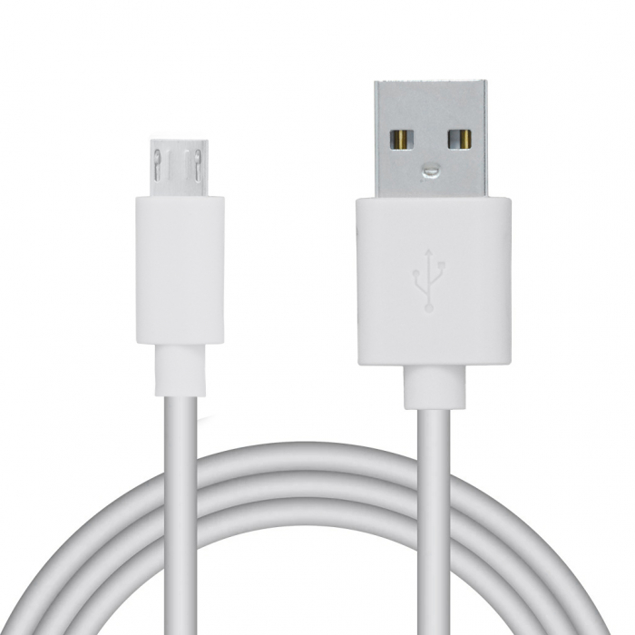 CABLU alimentare si date SPACER, pt. smartphone, USB 2.0 (T) la Micro-USB 2.0 (T), PVC, Retail pack, 0.5m, White,&nbsp; \\"SPDC-MICRO-PVC-W-0.5\\" (include TV 0.06 lei) [1]