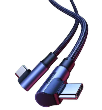 CABLU alimentare si date Ugreen, \\"US335\\", Fast Charging Data Cable pt. smartphone, USB Type-C la USB Type-C 100W/5A Complete Angled 90, braided, 1m, negru \\"70696\\" (include TV 0.06 lei) - 69573 [2]