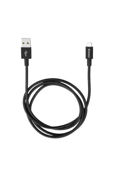 CABLU alimentare si date VERBATIM, pt. smartphone, USB 2.0 (T) la Micro-USB 2.0 (T),  1m, premium, MFi certified, cablu metalic, negru, "48863" [2]