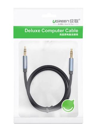 CABLU audio Ugreen, "AV112" stereo (3.5 mm jack T/T), conectori auriti, 1.5m, braided, albastru "10686" (include TV 0.18lei) - 6957303816866 [3]