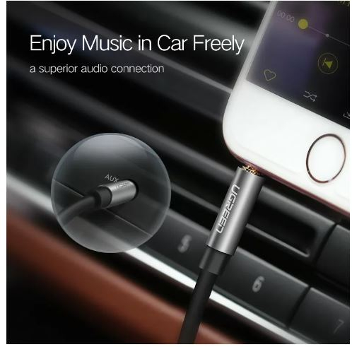 CABLU audio Ugreen, "AV112" stereo (3.5 mm jack T/T), conectori auriti, 3m, braided, albastru "10688" (include TV 0.18lei) - 6957303816880 [2]