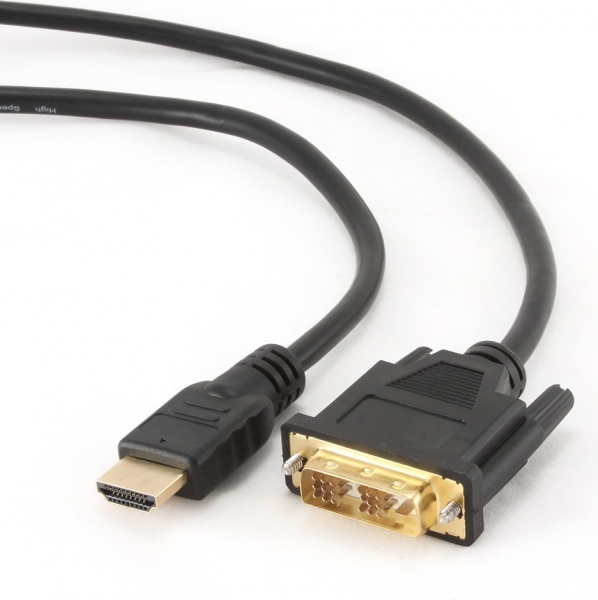 Cablu de date HDMI-DVI tata-tata, conectori auriti, lungime cablu: 3m, bulk, Negru, GEMBIRD  [2]