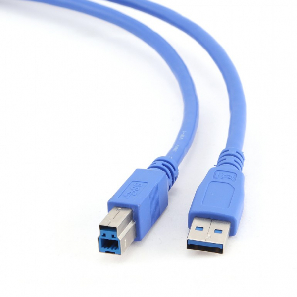 CABLU USB GEMBIRD pt. imprimanta, USB 3.0 (T) la USB 3.0 Type-B (T), 1.8m, conectori auriti, albastru, "CCP-USB3-AMBM-6" [1]