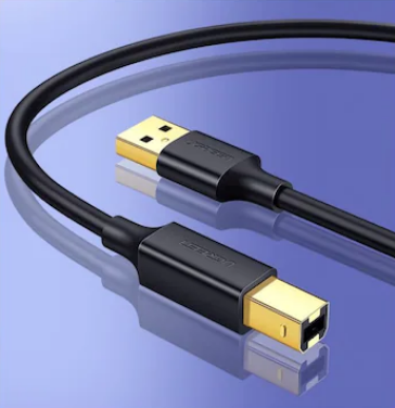 CABLU USB Ugreen pt. imprimanta, \\"US135\\" USB 2.0 (T) la USB 2.0 Type-B (T), 3m, conectori auriti, negru, \\"10351\\" (include TV 0.06 lei) - 6957303813513 [2]