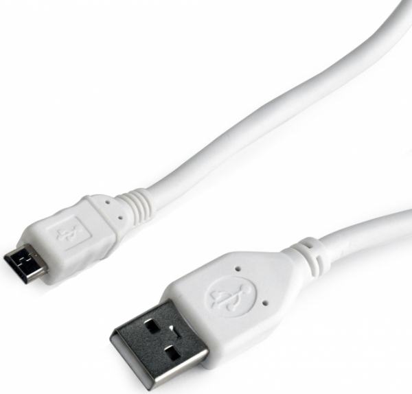 CABLU   USB2.0 A - Micro B-Plug, 1m, bulk, white, Gembird "CCP-mUSB2-AMBM-W-1M" [1]