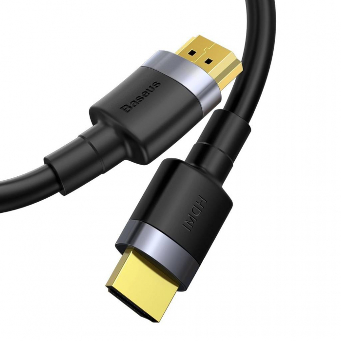 CABLU video Baseus Cafule, HDMI (T) la HDMI (T), rezolutie maxima 4K UHD (3840 x 2160) la 60 Hz, conectori auriti, 5m, negru \\"CADKLF-H01\\" (include TV 0.15 lei) [3]