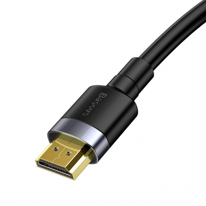 CABLU video Baseus Cafule, HDMI (T) la HDMI (T), rezolutie maxima 4K UHD (3840 x 2160) la 60 Hz, conectori auriti, 5m, negru \\"CADKLF-H01\\" (include TV 0.15 lei) [2]