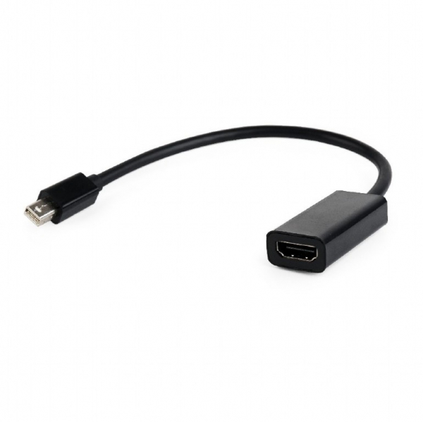 CABLU video GEMBIRD, adaptor Mini-DisplayPort (T) la HDMI (M), 10cm, rezolutie maxima Full HD (1920 x 1080) la 60Hz, negru, "A-mDPM-HDMIF-02" [1]