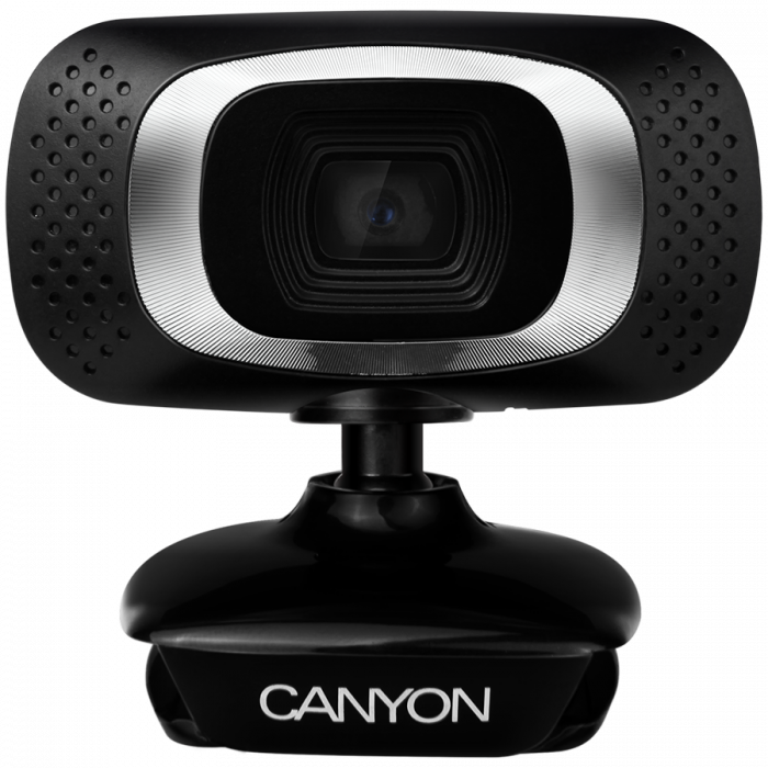 CANYON C3, 720P HD webcam with USB2.0. connector, 360° rotary view scope, 1.0Mega pixels, Resolution 1280*720, viewing angle 60°, cable length 2.0m, Black, 62.2x46.5x57.8mm, 0.074kg [2]