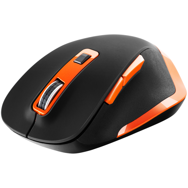 Canyon 2.4Ghz Wireless mouse, with 6 buttons,DPI 800/1200/1600/2000/2400,Battery:AAA*2 pcs , Black-Orange119.6*81.1*43.3mm86.8g [1]