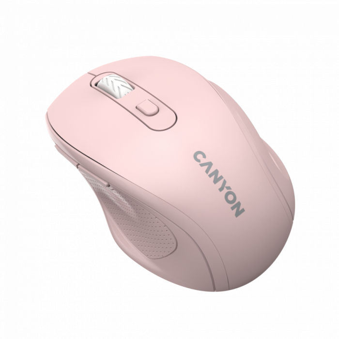 Canyon 6 buttons wireless 2.4Ghz mouse, MX8650A Sensor, DPI up to 1600,Injection case, 3 M life times left and right switches, 2xAAA battery, ABS material. Size: 105x71x40mm, Weight: 59g, Pink [3]