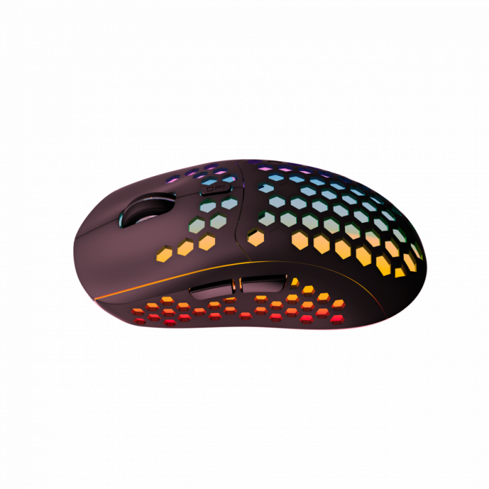 Canyon 7keys Gaming 2.4G wireless mouse, KA8 sensor, DPI up to 1600, rubber coating on panel, Huano 1million switch, 45cm PVC cable, ABS material. 400mAh battery, size: 125.8*63.7*41mm, weight: 95g, B [5]