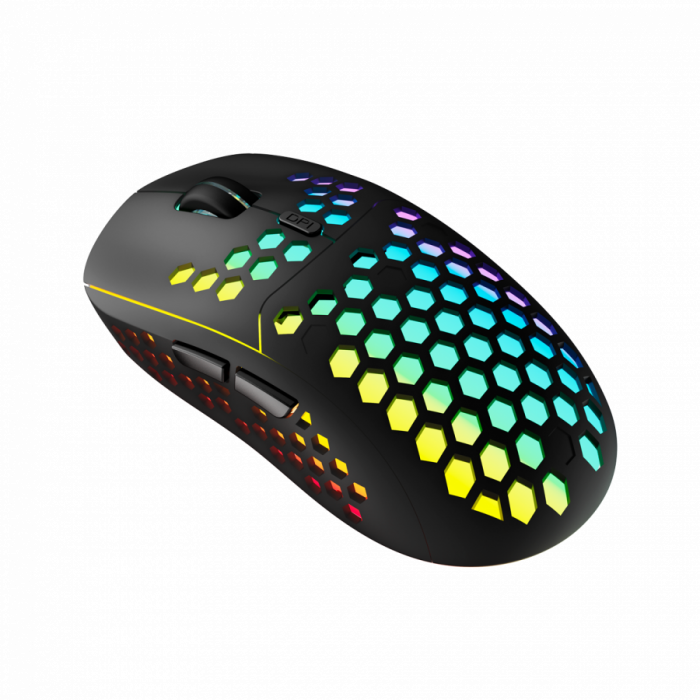 Canyon 7keys Gaming 2.4G wireless mouse, KA8 sensor, DPI up to 1600, rubber coating on panel, Huano 1million switch, 45cm PVC cable, ABS material. 400mAh battery, size: 125.8*63.7*41mm, weight: 95g, B [6]
