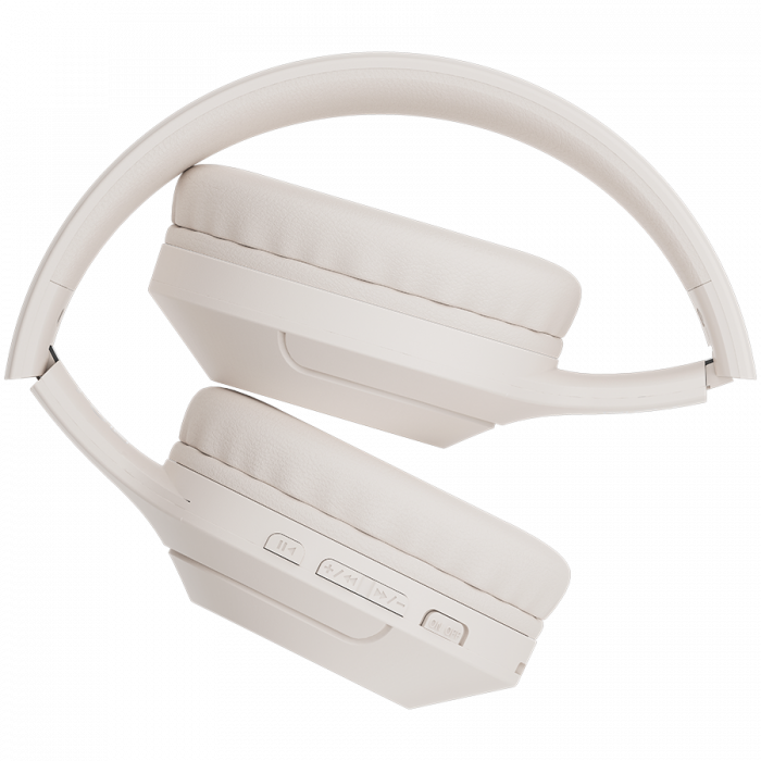 CANYON BTHS-3, Bluetooth headset,with microphone, BT V5.1 JL6956, battery 300mAh, Type-C charging plug, PU material, size:168*190*78mm, charging cable 30cm and audio cable 100cm, Beige [3]