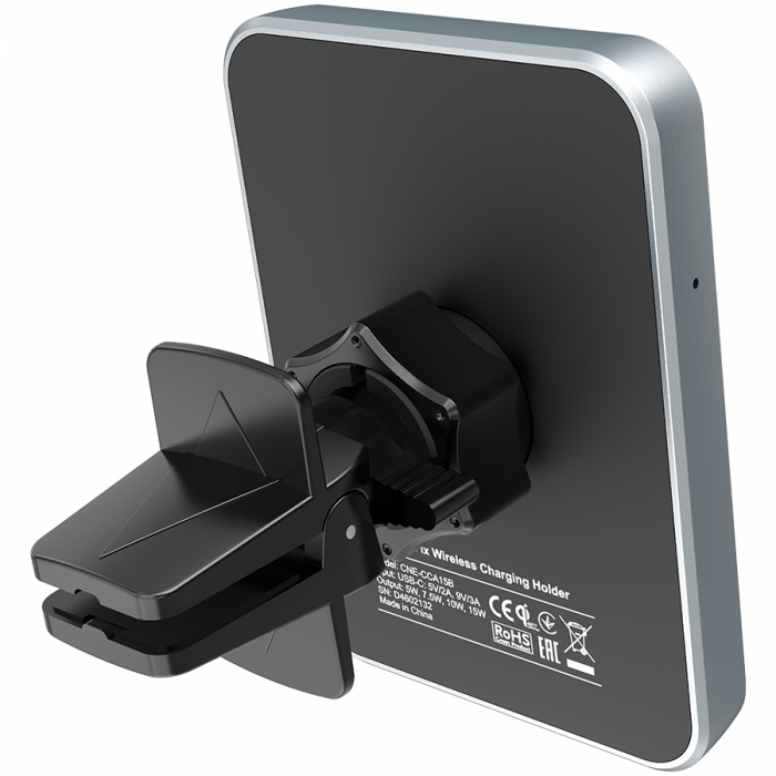 CANYON CH-15, Car holder and wireless charger MegaFix, C-15, 15W, Input: USB-C: 5V/2A, 9V/3A; Output: 5W, 7.5W, 10W, 15W;89*65*12mm,0.195kg,black [3]