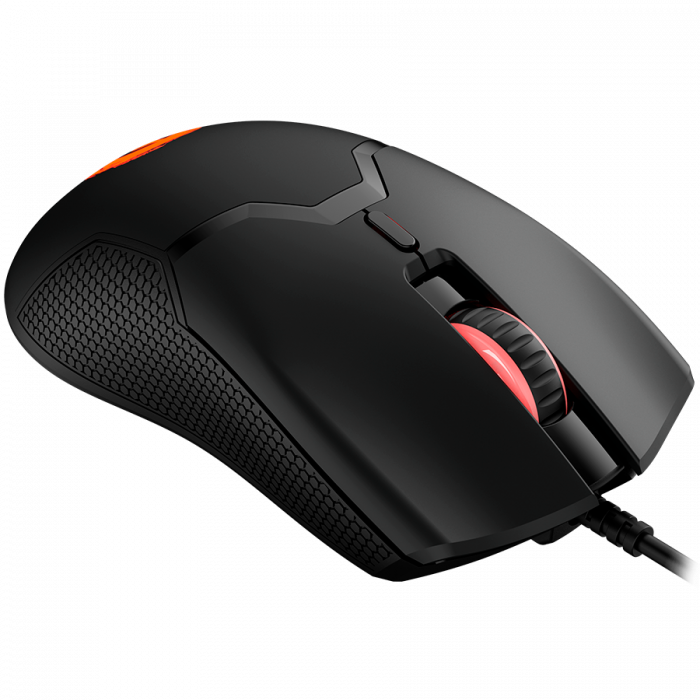 CANYON Carver GM-116,  6keys Gaming wired mouse, A603EP sensor, DPI up to 3600, rubber coating on panel, Huano 1million switch, 1.65M PVC cable, ABS material. size: 130*69*38mm, weight: 105g, Black [3]