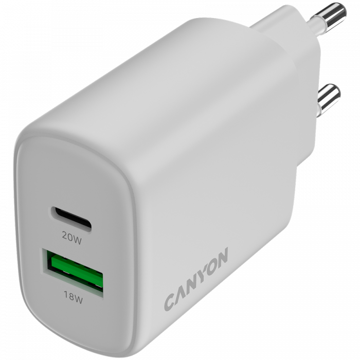 CANYON charger OnCharge 200 20W 1xPD 1xQC EU White [4]