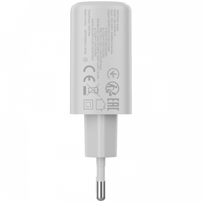 CANYON charger OnCharge 200 20W 1xPD 1xQC EU White [3]