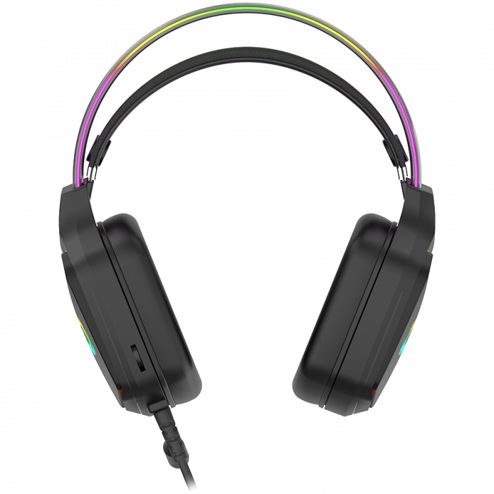 CANYON Darkless GH-9A, RGB gaming headset with Microphone, Microphone frequency response: 20HZ~20KHZ,  ABS+ PU leather, USB*1*3.5MM jack plug, 2.0M PVC cable, weight:280g, black [4]