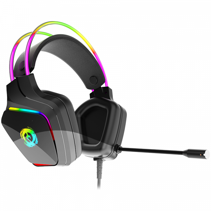 CANYON Darkless GH-9A, RGB gaming headset with Microphone, Microphone frequency response: 20HZ~20KHZ,  ABS+ PU leather, USB*1*3.5MM jack plug, 2.0M PVC cable, weight:280g, black [2]