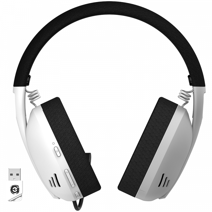 CANYON Ego GH-13, Gaming BT headset, +virtual 7.1 support in 2.4G mode, with chipset BK3288X, BT version 5.2, cable 1.8M, size: 198x184x79mm, White [3]