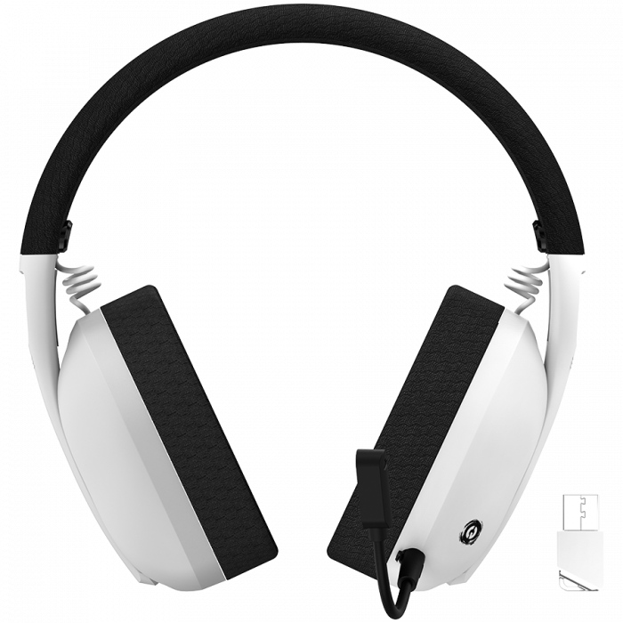 CANYON Ego GH-13, Gaming BT headset, +virtual 7.1 support in 2.4G mode, with chipset BK3288X, BT version 5.2, cable 1.8M, size: 198x184x79mm, White [2]