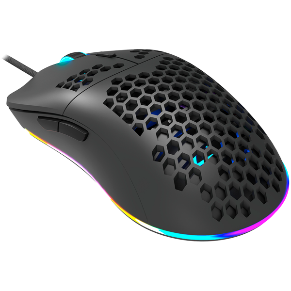 CANYON,Gaming Mouse with 7 programmable buttons, Pixart 3519 optical sensor, 4 levels of DPI and up to 4200, 5 million times key life, 1.65m Ultraweave cable, UPE feet and colorful RGB lights, Black,  [4]