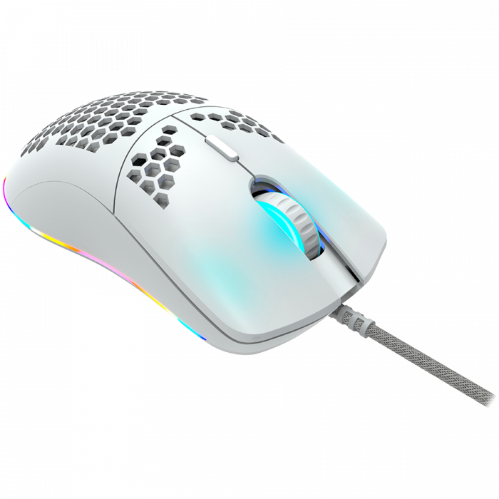 CANYON,Gaming Mouse with 7 programmable buttons, Pixart 3519 optical sensor, 4 levels of DPI and up to 4200, 5 million times key life, 1.65m Ultraweave cable, UPE feet and colorful RGB lights, White,  [3]