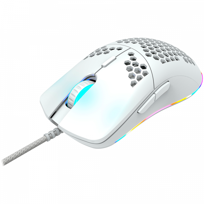 CANYON,Gaming Mouse with 7 programmable buttons, Pixart 3519 optical sensor, 4 levels of DPI and up to 4200, 5 million times key life, 1.65m Ultraweave cable, UPE feet and colorful RGB lights, White,  [2]