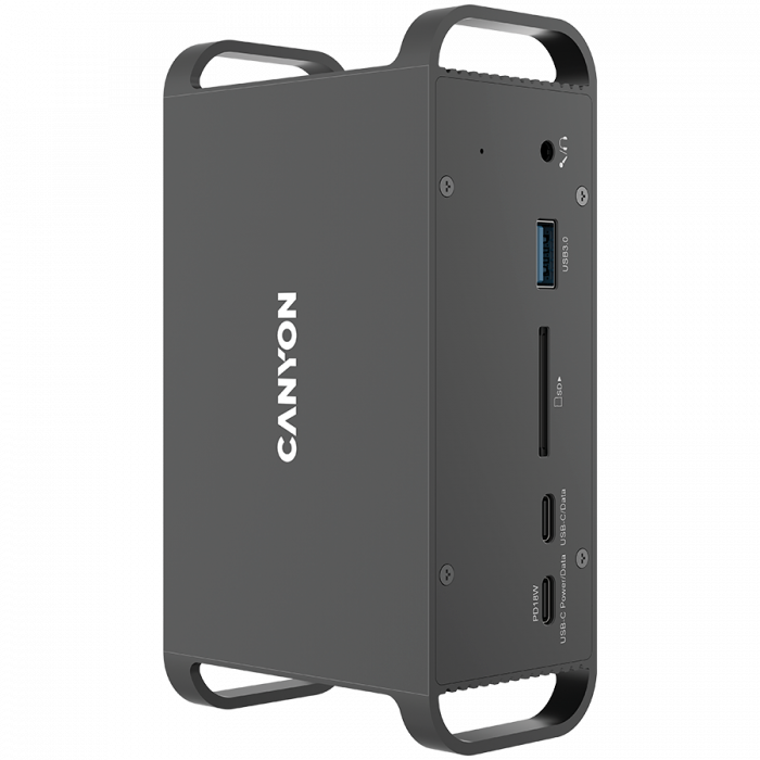 CANYON HDS-95ST, Multiport Docking Station with 14 ports ,with Type C female *4 ,USB3.0*2,USB2.0*2,RJ45*1,HDMI*2,SD card slot,Audio 3.5 audio*1Input 100-240V/100W AC port, Output USB-C PD 60W * 1, Dua [4]