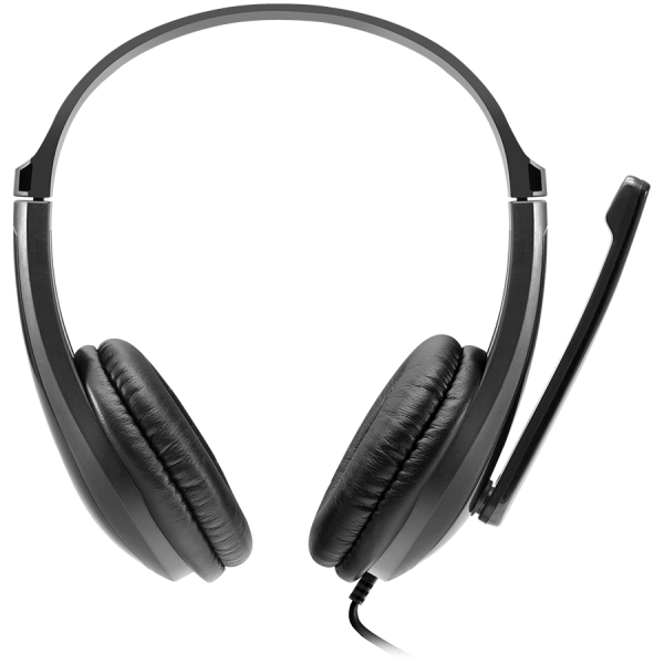 CANYON HSC-1 basic PC headset with microphone, combined 3.5mm plug, leather pads, Flat cable length 2.0m, 160*60*160mm, 0.13kg, Black [2]