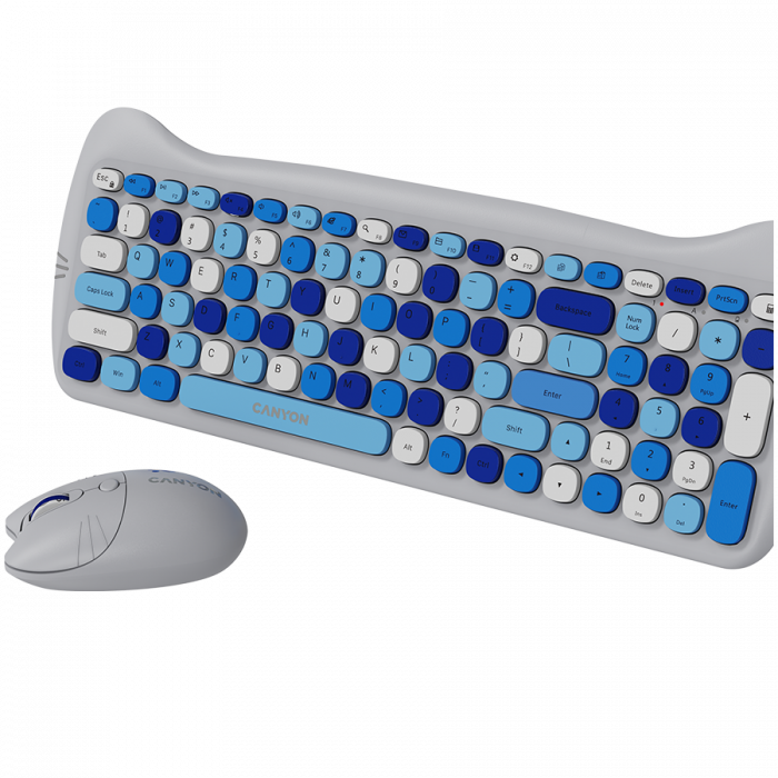CANYON HSET-W6 EN Keyboard+Mouse Kitty Edition AAA+АА Wireless Blue [3]