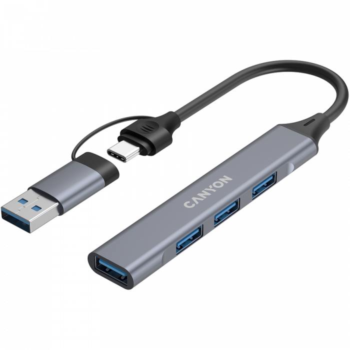 CANYON hub DS-02 4in1 USB-A/C Grey [3]