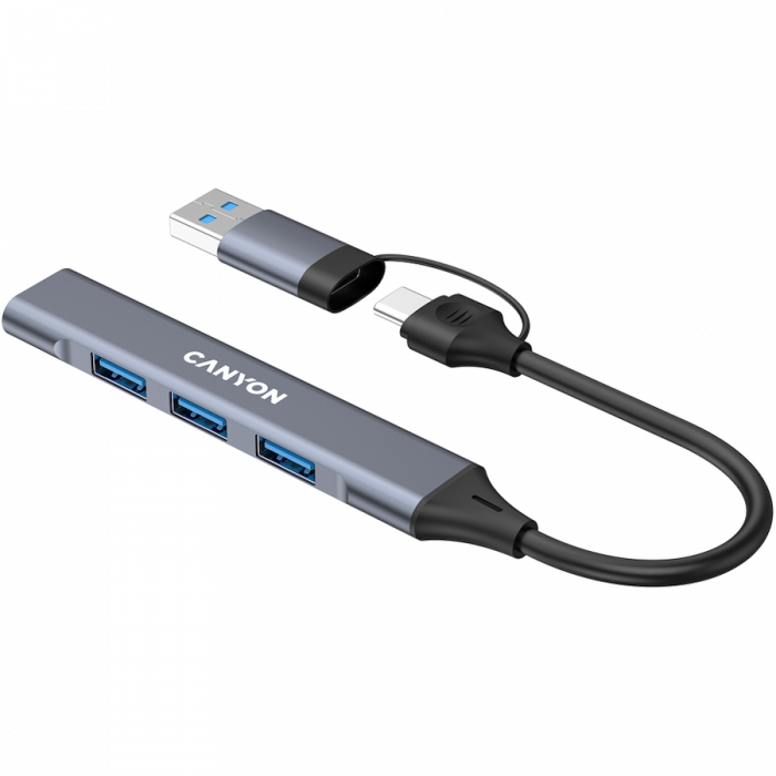 CANYON hub DS-02 4in1 USB-A/C Grey [5]