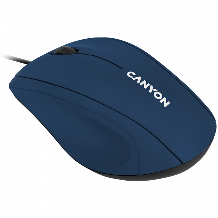 CANYON M-05, Wired Optical Mouse with 3 keys, DPI 1000 With 1.5M USB cable,Blue,size72*108*40mm weight:0.077kg [1]
